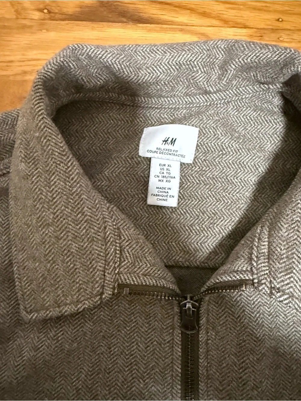 H&M Men's Heather Gray Zip-Up Shirt Jacket